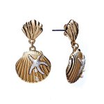 Серьги Moon Paris, Modern, в форме ракушки с жемчужинками, MDN-1911-005 (золотистый)