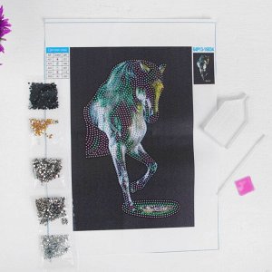 УЦЕНКА Алмазная мозаика с частичным заполнением «Грациозная лошадь» 20х30 см на холсте