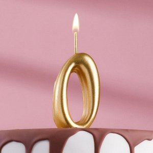 Свеча для торта цифра "Золотая", 7.8 см, цифра "0"
