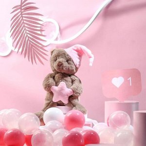 Мягкая игрушка «Мишка со звездой», цвет розовый