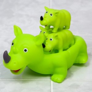 Набор игрушек для игры в ванне «Носорог»: мыльница, игрушки 3 шт