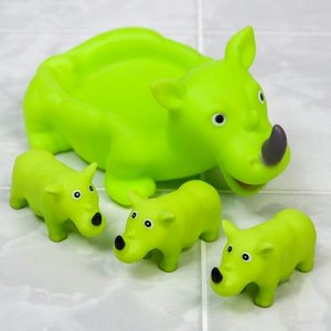 Набор игрушек для игры в ванне «Носорог»: мыльница, игрушки 3 шт