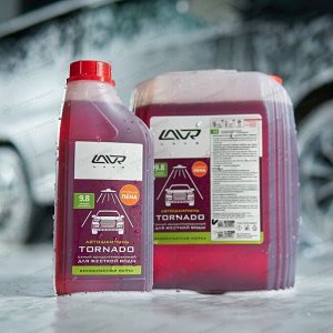 Автошампунь Lavr Car Wash Shampoo Tornado, для бесконтактной мойки, концентрат, для жёсткой воды, канистра 5л, арт. Ln2342