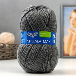 Пряжа Chelsea MAX (Челси max) 50% шерсть англ.кроссбред,50% акрил 200м/100гр (744 св. марен)