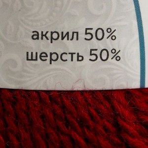 Пряжа "Белорусская" 50% шерсть, 50% акрил 300м/100гр (091 вишня)