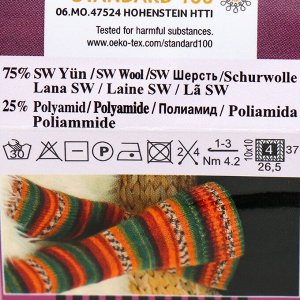 Пряжа "Superwash comfort socks" 75% шерсть, 25% полиамид 420м/100гр (4412)