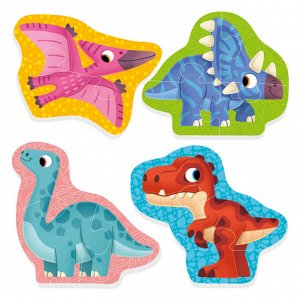 Мягкие пазлы Baby puzzle "Динозавры" 4 картинки, 12 эл.
