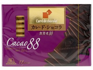 Шоколад Carre de Chocolat "Какао 88" 18шт, Morinaga, 86г, 1/6/72