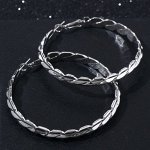Серьги-кольца &quot;Косичка&quot; в одну сторону, цвет серебро, d=5,5