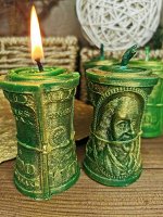 Свеча денежная фигурная &quot;Скрутка Долларов&quot;, из пчелиного воска 7,5*5 см