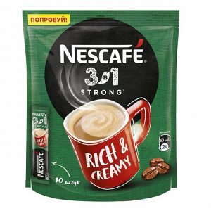 NESCAFÉ® Classic 3в1 Крепкий. Напиток кофейный растворимый, в стиках,10х14,5г