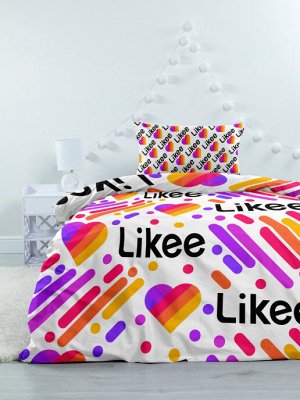 КПБ 1.5 поплин "Likee" (70х70) рис. 16512-1/16513-1 White Likee