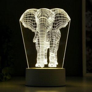 Светильник "Слон" LED белый от сети 9,5х12,5х19см