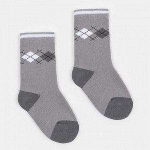 Носки детские махровые, цвет серый, размер 14-16