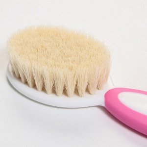 Крошка Я Набор для ухода за волосами: расческа и щетка с натуральной щетиной , цвет белый/розовый