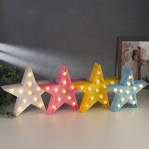 Фигурка световая RISALUX «Звезда», LED-ночник, пластик от батареек 2xАА, 24x23x5 см, МИКС
