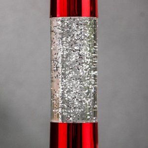 Светильник "Блеск цилиндра" LED лава, блёстки, от батареек 3хLR44 красный 18 см RISALUX