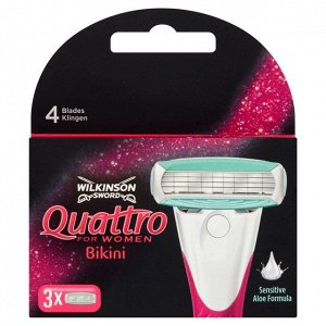 Wilkinson Sword Quattro for Women сменные кассеты, 3шт