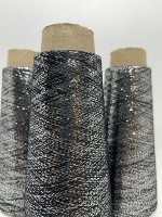 Пряжа для вязания 50 гр.,MODA-IT Lurex 78% вискоза  22% металлизированная нить 4600м/100г Черное серебро