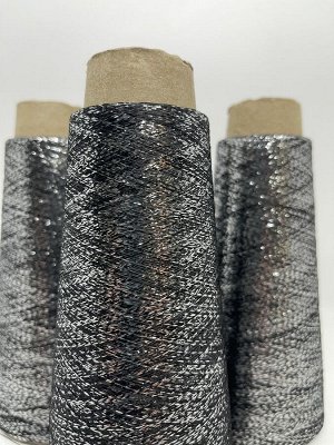 Пряжа для вязания 50 гр.,MODA-IT Lurex 78% вискоза  22% металлизированная нить 4600м/100г Черное серебро