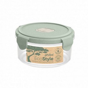 "Eco Style" Контейнер пластик 0,55л круг 13,7х7см цв.зеленый флэк 433121836
