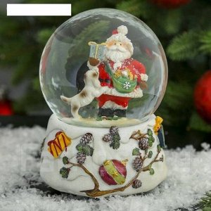 Снежный стеклянный шар "Дед Мороз ", раб. от механ. завода