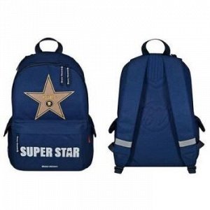 Рюкзак молодежный "SUPER STAR" (СИНИЙ) 30х40х17 см 12-003-136/02 Bruno Visconti {Китай}