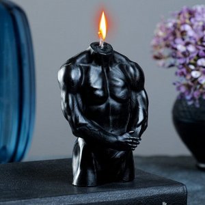 Фигурная свеча "Мужской торс №2" черная, 9см 7096496