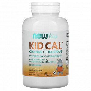 Now Foods, Kid Cal, жевательные таблетки с кальцием  100 таблеток