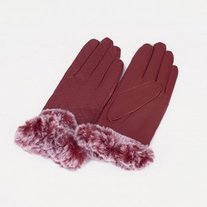 Перчатки, размер 7.5, утеплитель искусственный мех, цвет бордовый