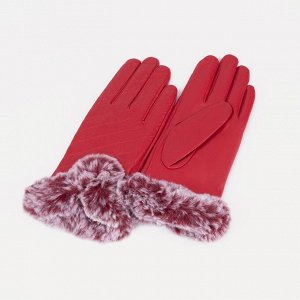 Перчатки, размер 7.5, утеплитель искусственный мех, цвет красный