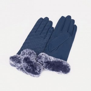 Перчатки, размер 7.5, утеплитель искусственный мех, цвет синий