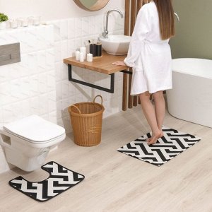 Набор ковриков для ванной и туалета SAVANNA «Мол», 2 шт: 50x80 см, 40x50 см