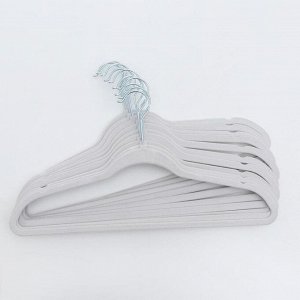 Вешалка-плечики для одежды, размер 46-48, флокированное покрытие, цена за шт, цвет белый