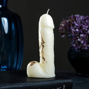 Фигурная свеча "Фаворит" молочная с поталью 12,5см