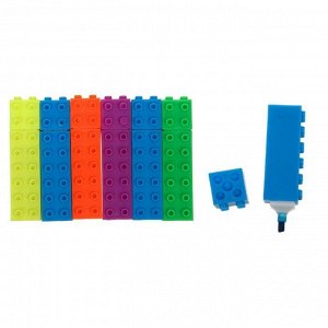 Набор маркеров-текстовыделителей фигурных скошенных "Лего", 6 цветов, 5 мм