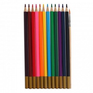 Карандаши акварельные 12 цветов deVENTE Trio Mega Soft, 3 мм, шестигранные, в картонной коробке
