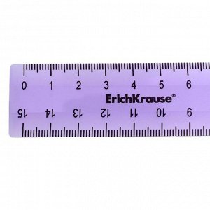 Набор геометрический ErichKrause Standard, пластиковый, малый (линейка, угольник, транспортир), сиреневый, в zip-пакете
