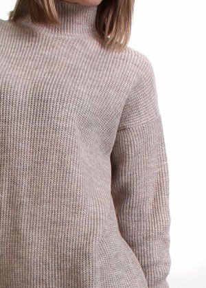 Удлиненный свитер св184 бежевый