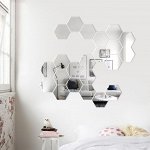 Декор настенный &quot;Соты&quot;, из акрила, зеркальный, 21 элемент, 8 х 7 см, серебро
