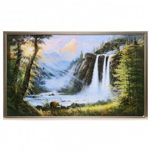 Картина "Водопад на рассвете" 60х100(65х105) см
