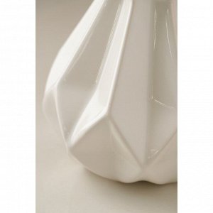 Ваза керамика настольная "Оригами", геометрия, глянец, белая, 15 см