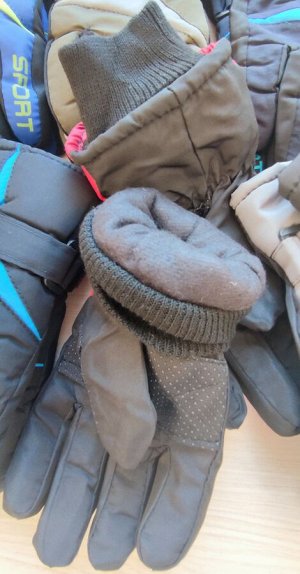 Лыжные перчатки детские, размер 5-8 лет