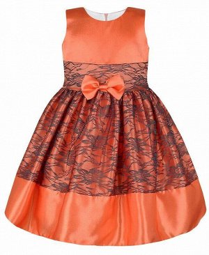 Радуга дети Нарядное платье для девочки с гипюром Цвет: коралловый
