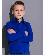 Рубашка-поло с длинными рукавами синего цвета Цвет: синий