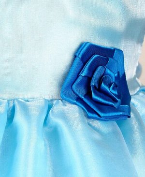 Голубое нарядное платье для девочки с лентами Цвет: Голубой