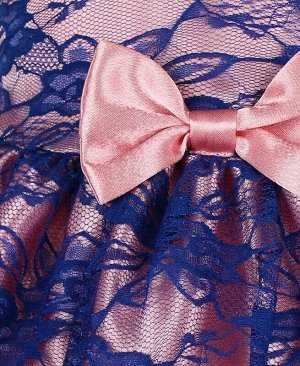 Нарядное платье для девочки с гипюром Цвет: темно-розовый