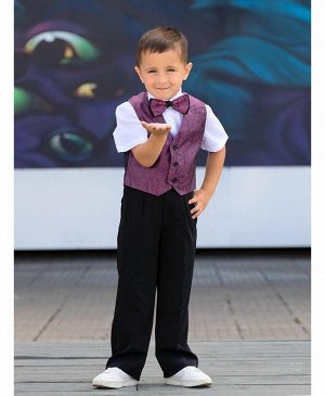 Радуга дети Комплект нарядный для мальчика Цвет: лиловый+черный