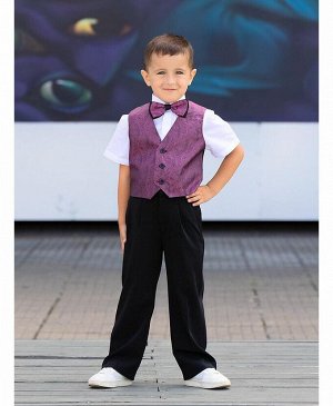 Радуга дети Комплект нарядный для мальчика Цвет: лиловый+черный
