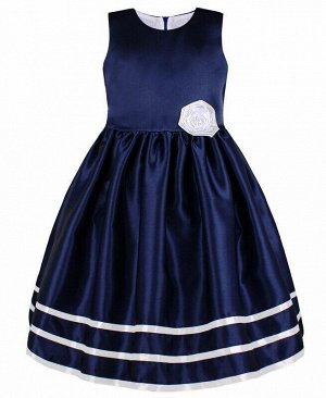 Нарядное синее платье с лентами для девочки Цвет: тёмно-синий
